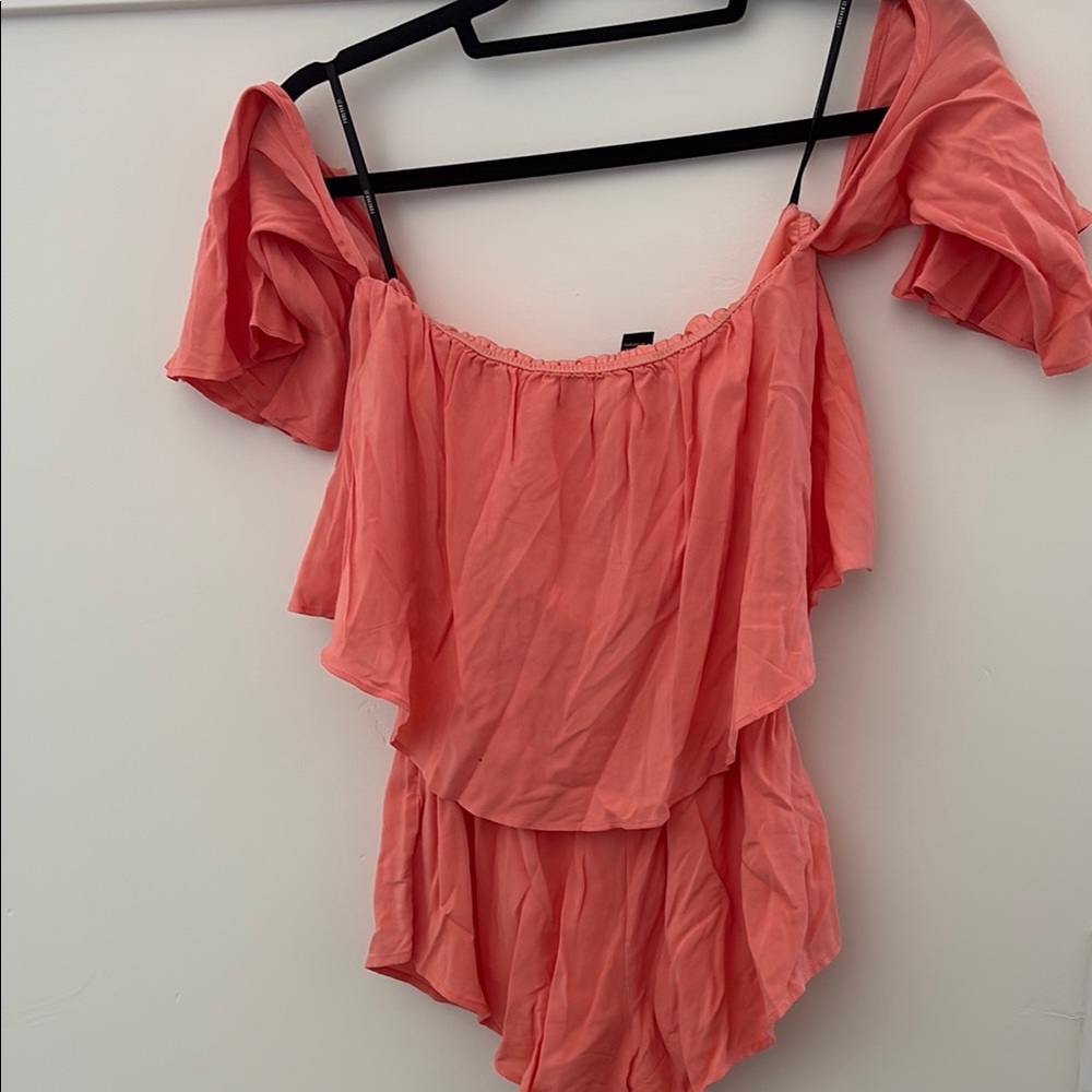 Pink Off-Shoulder Romper